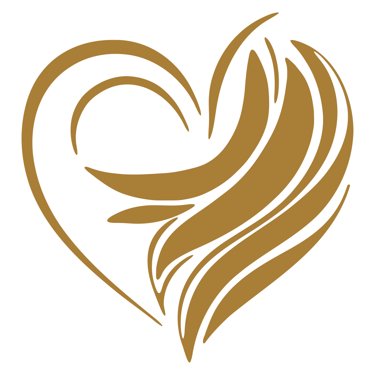 Logo: stilisiertes Herz in Goldbraun